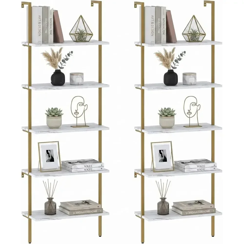 Home Office With Bookshelves - رف خشبي مثبت على الحائط من