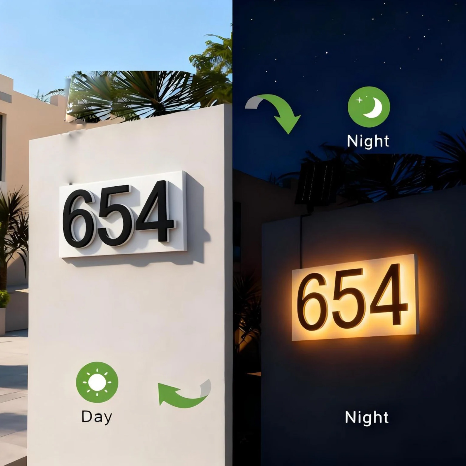 أرقام منازل معدنية حديثة، لوحة - مراجعة Address Home Office وسعره