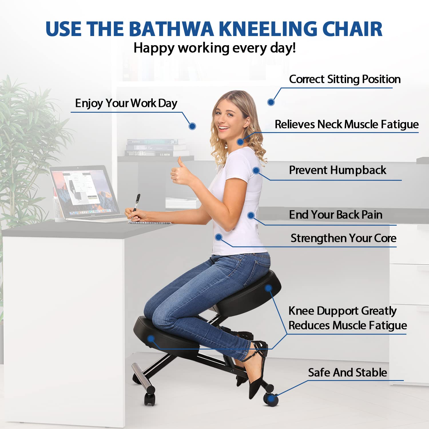 كرسي للركوع مريح للمكتب، مقعد  - مراجعة Ergonomic Office Chair وسعره