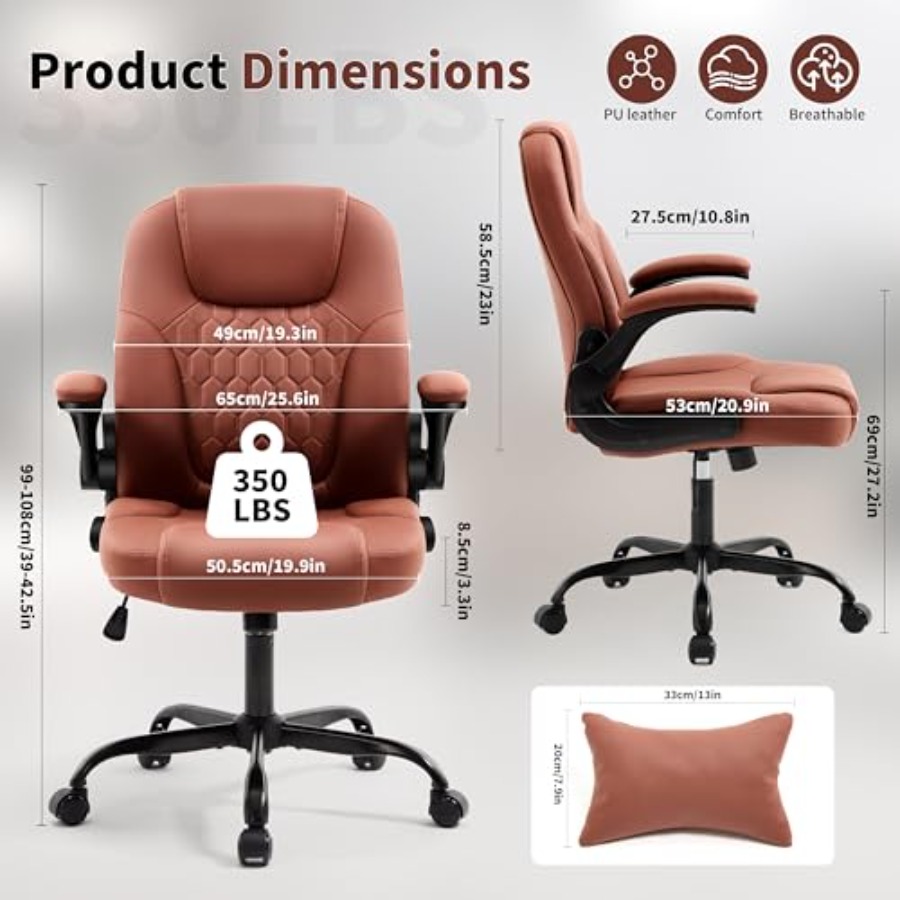 كرسي مكتب تنفيذي من الجلد الصن - مراجعة Ergonomic Office Chair وسعره