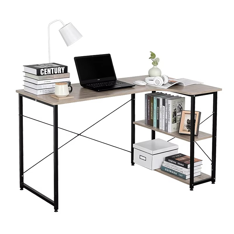 مكتب زاوية على شكل حرف L مع رف - مراجعة Home Office With Bookshelves وسعره