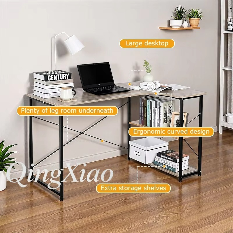 مكتب زاوية على شكل حرف L مع رف - مراجعة Home Office With Bookshelves وسعره