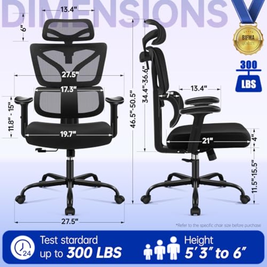 كرسي مكتب مريح، كرسي كمبيوتر ش - مراجعة Ergonomic Office Chair وسعره