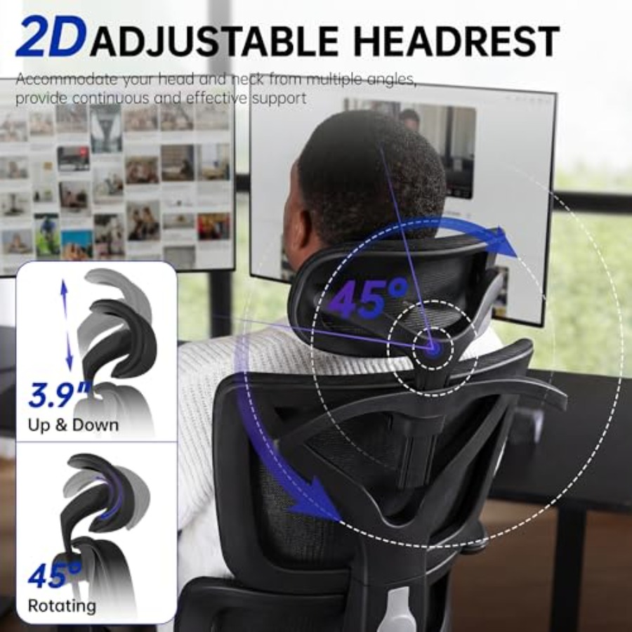 كرسي مكتب مريح، كرسي كمبيوتر ش - مراجعة Ergonomic Office Chair وسعره