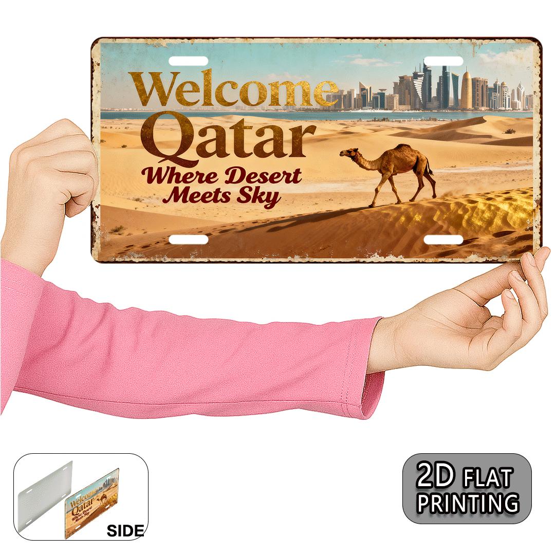 لافتة ترحيبية بتصميم جمل قطر - - مراجعة Home Office Qatar وسعره